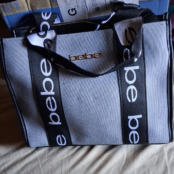 bebe Handbags - NEW bebe Black and Gray Tote Bag